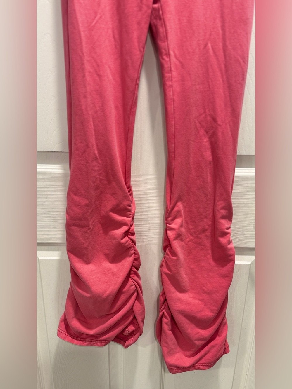 Out From Under Ruched Flare Leggings Pink Size Medium Urban Outfitters Y2K - Picture 3 of 10